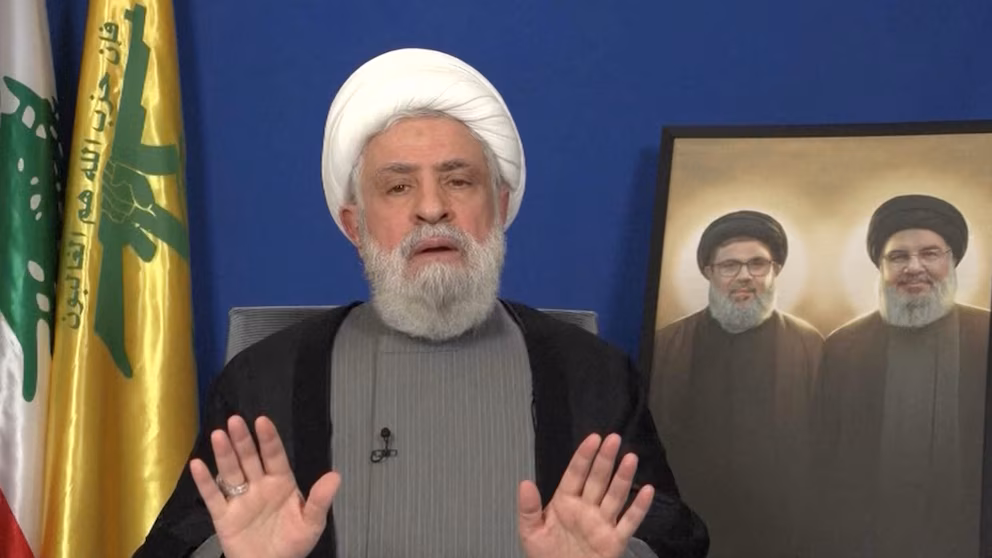 El jefe del grupo terrorista Hezbollah, Naim Qassem
