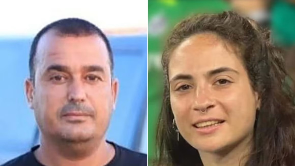 El sargento mayor Muhammad Al-Atresh, a la izquierda, e Inbar Hayman, a la derecha. Foro de rehenes y familias desaparecidas